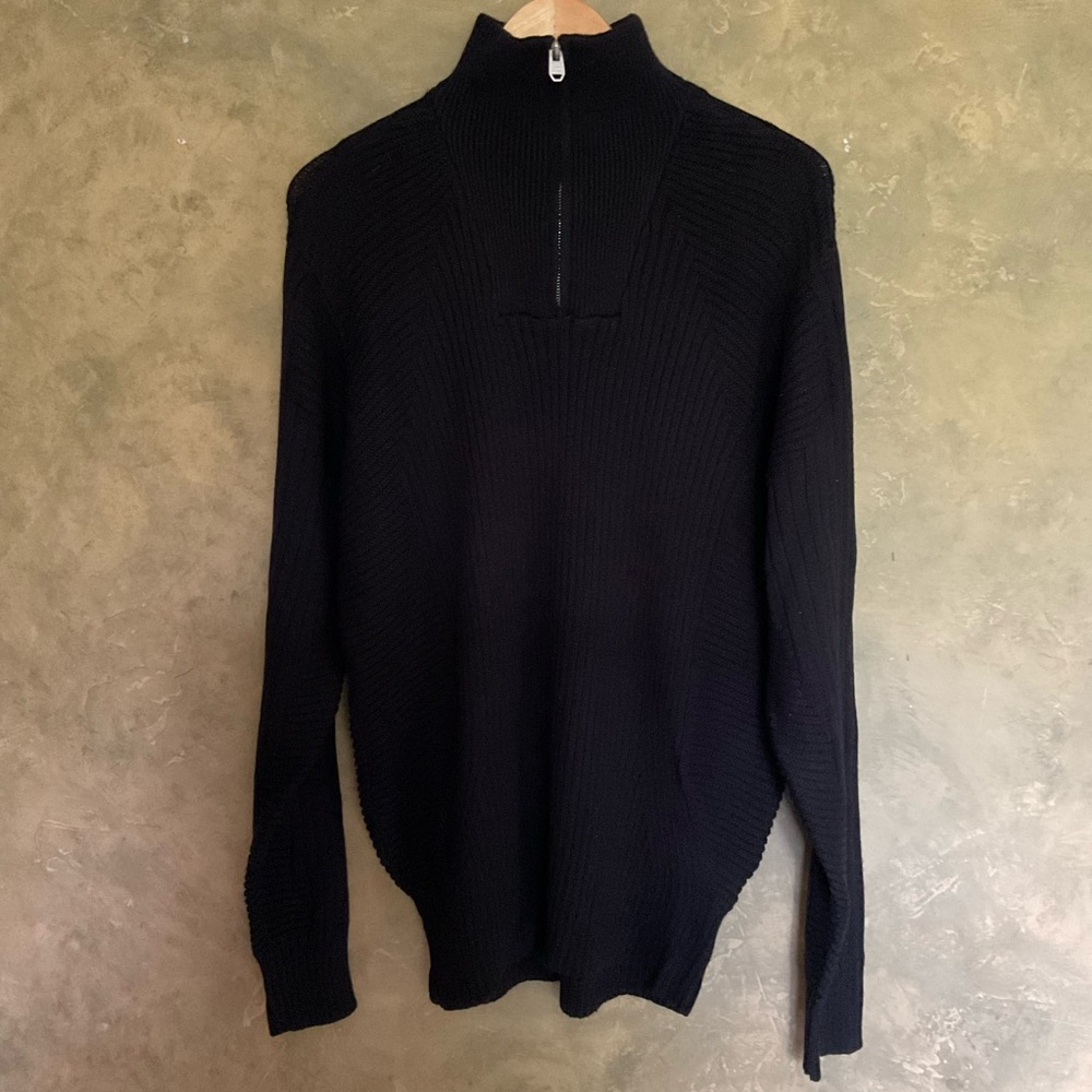Projek Raw Ribbed Knit Quarter Zip Sweater